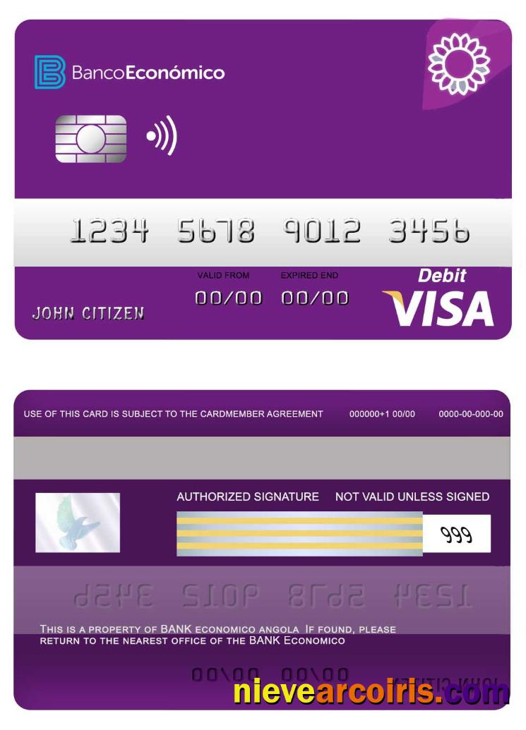 Angola Bank Economio visa debit card